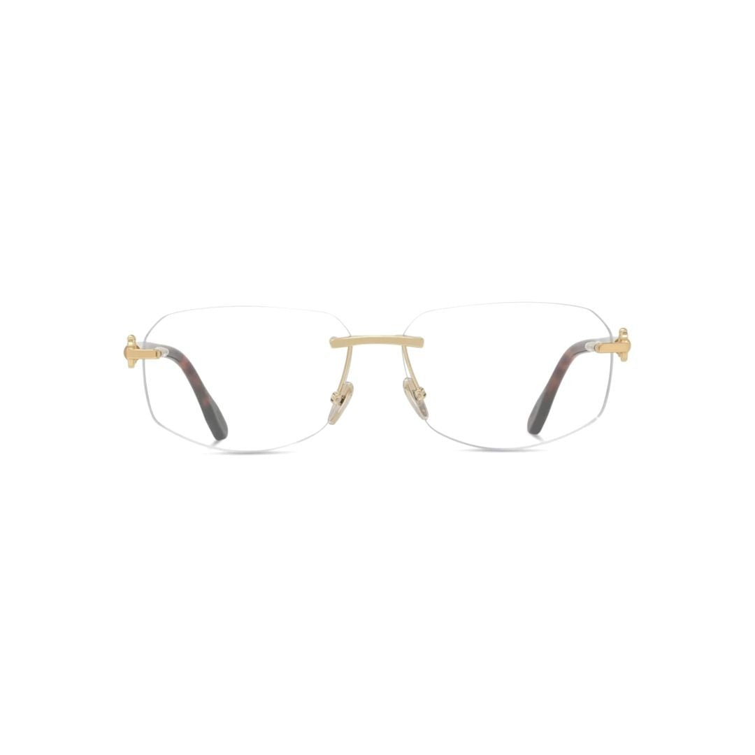 Fred Fg50090u Rimless Eyeglasses With Gold Metal Bridge