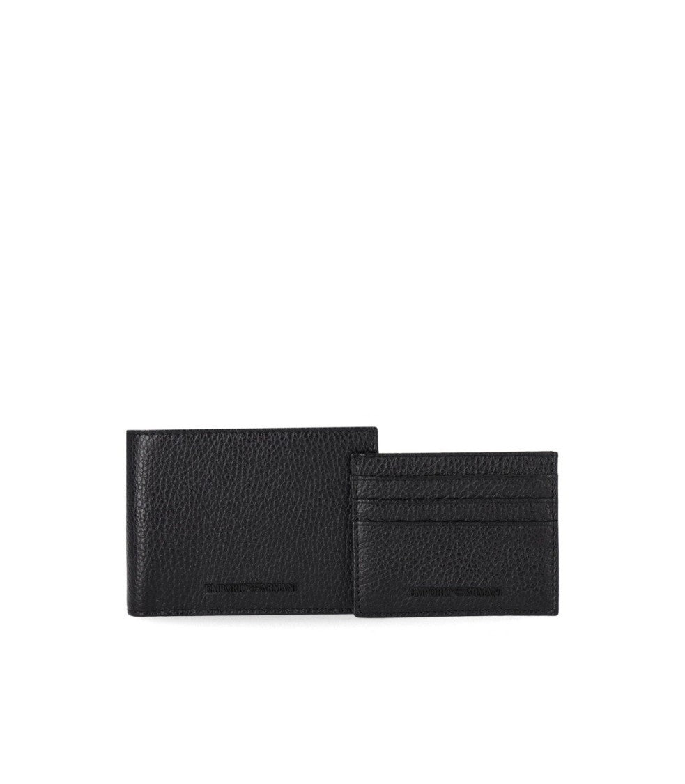 Emporio Armani Black Wallet+Card Holder Set