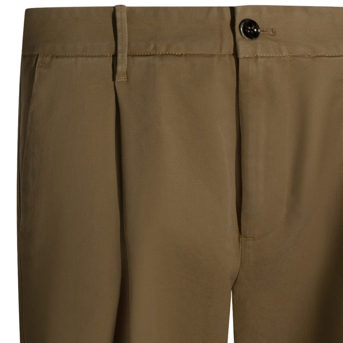 Nine In The Morning Brown High-Waist Trousers With Pleated Front