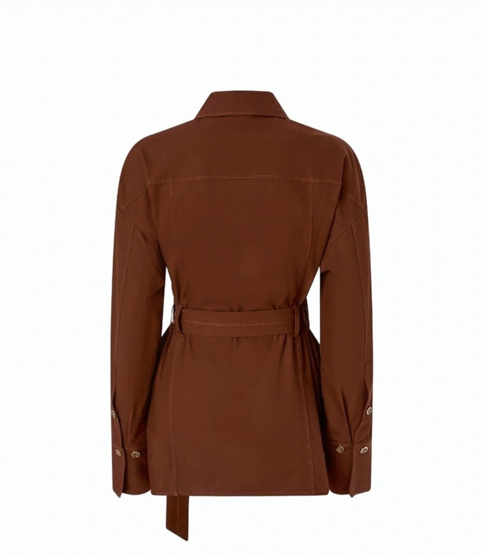 Pinko Cheryl Cotton Twill Belted Jacket