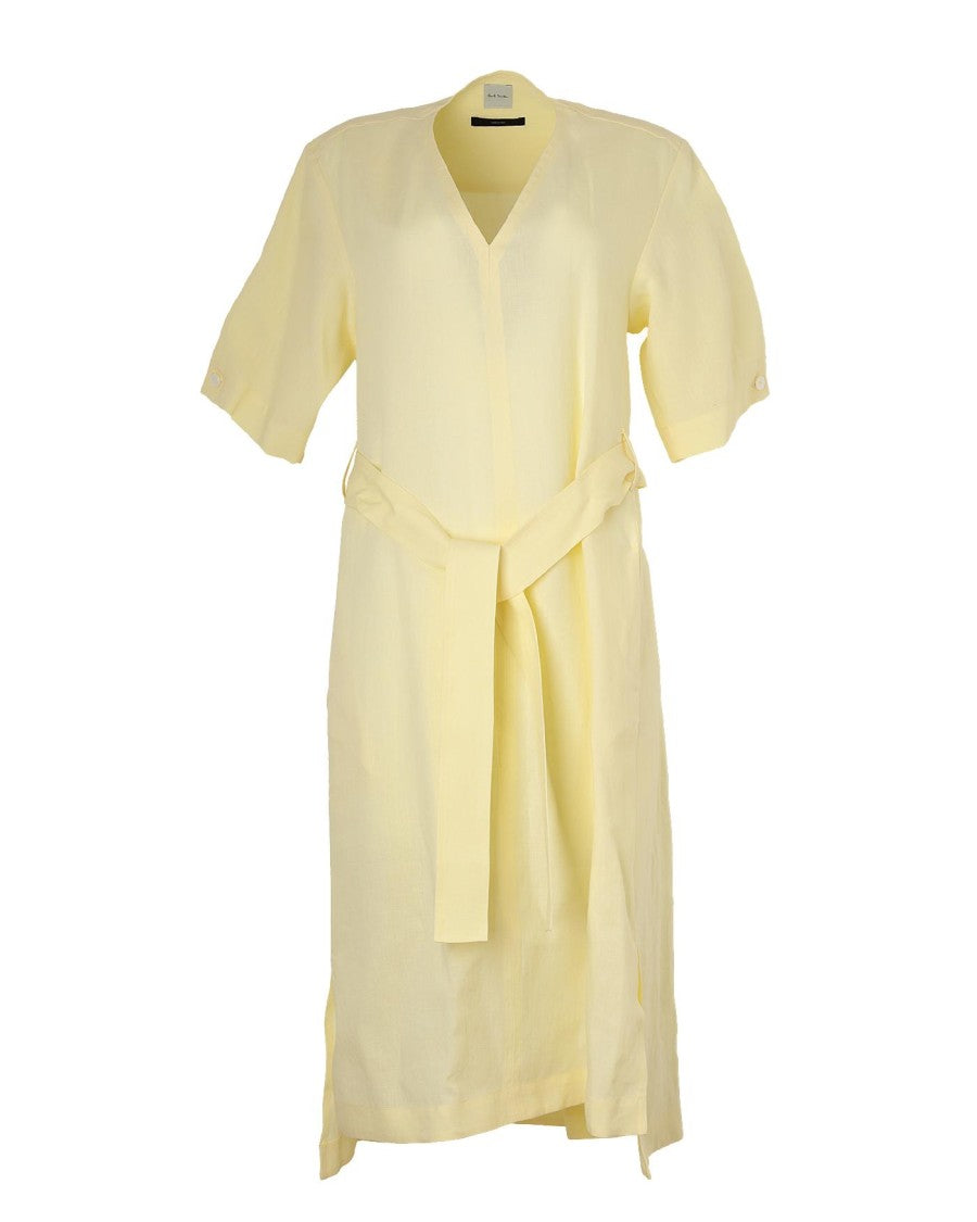 Paul Smith Khaki Linen Knee-Length Dress