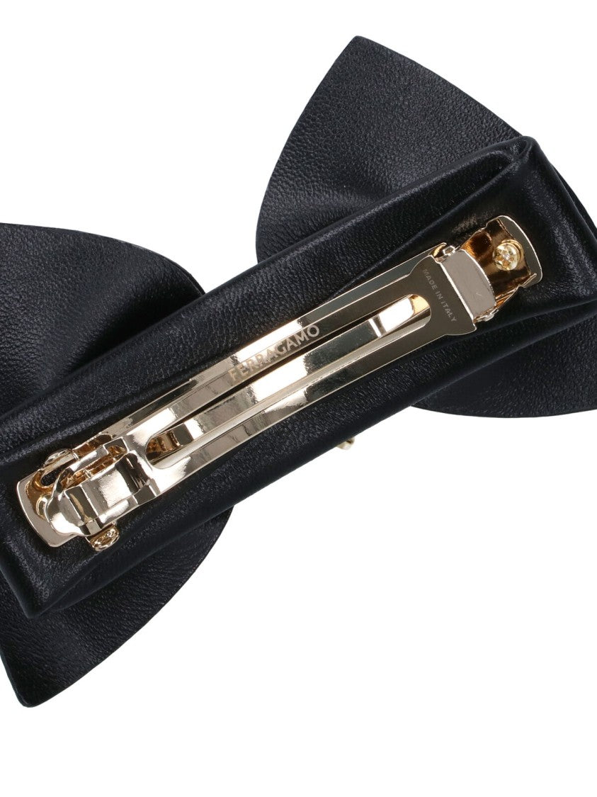 Ferragamo Bow Hair Clip – Black