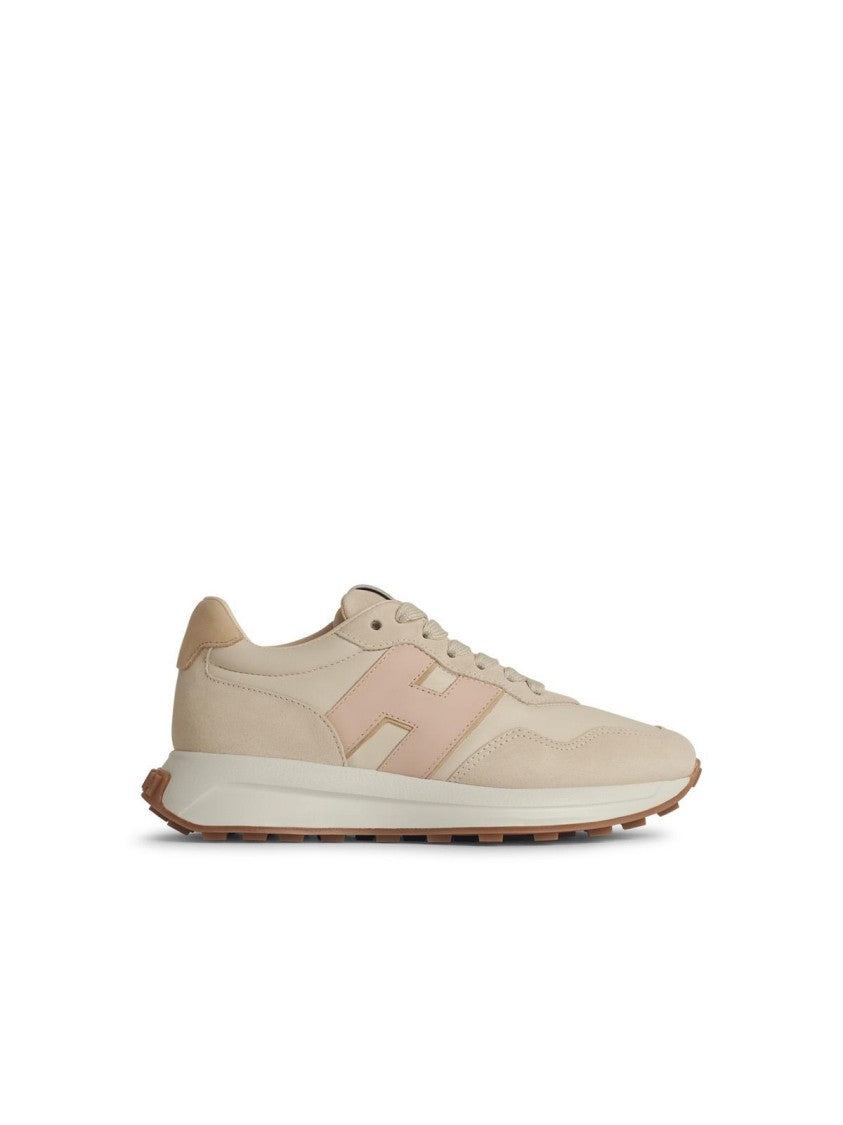 Hogan H641' Beige Leather Sneakers