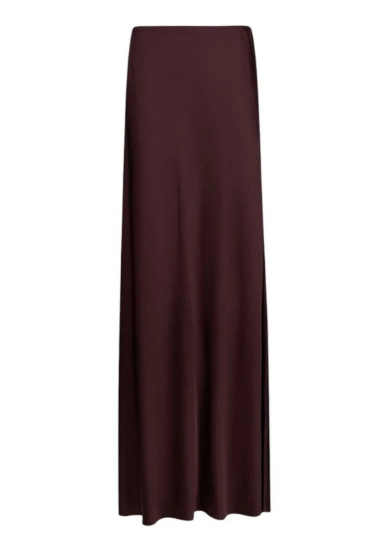 Liu Jo Flowing Viscose Satin Maxi Skirt With Subtle Train