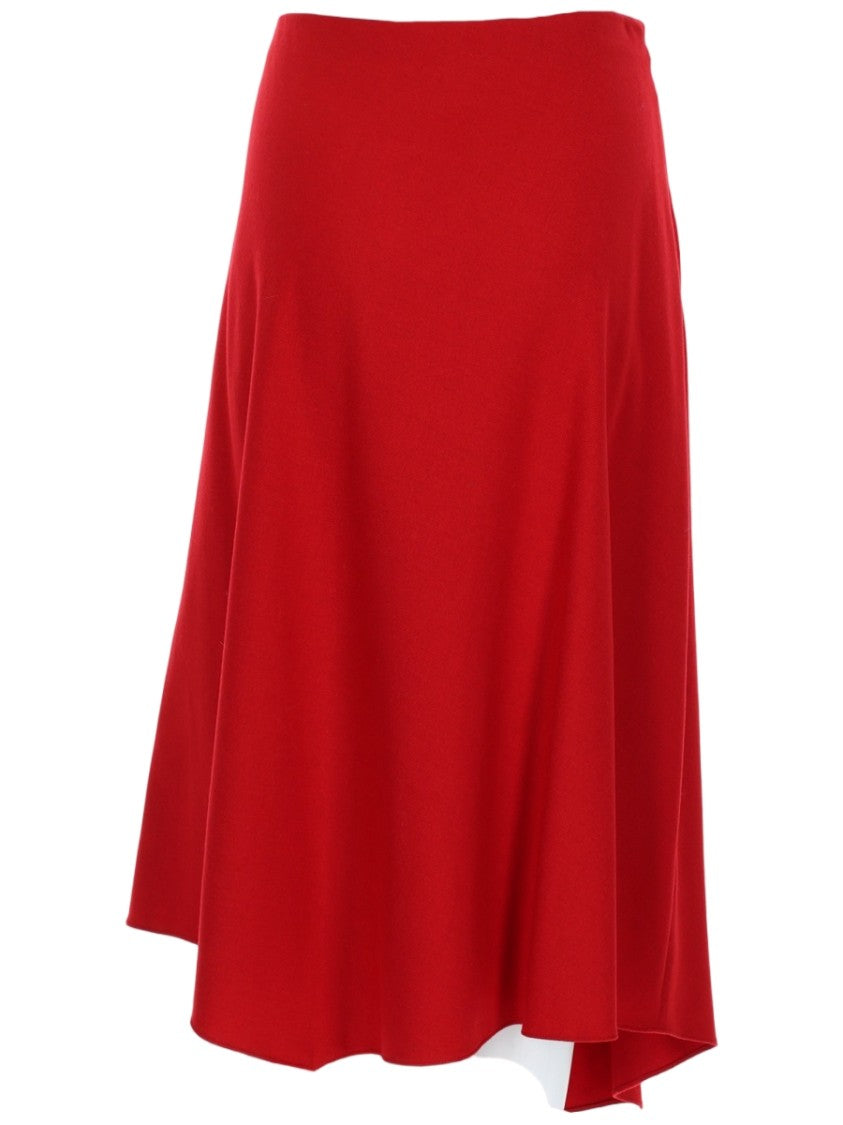 Vince Asymmetrical Midi Skirt With Wrap Front Overlay