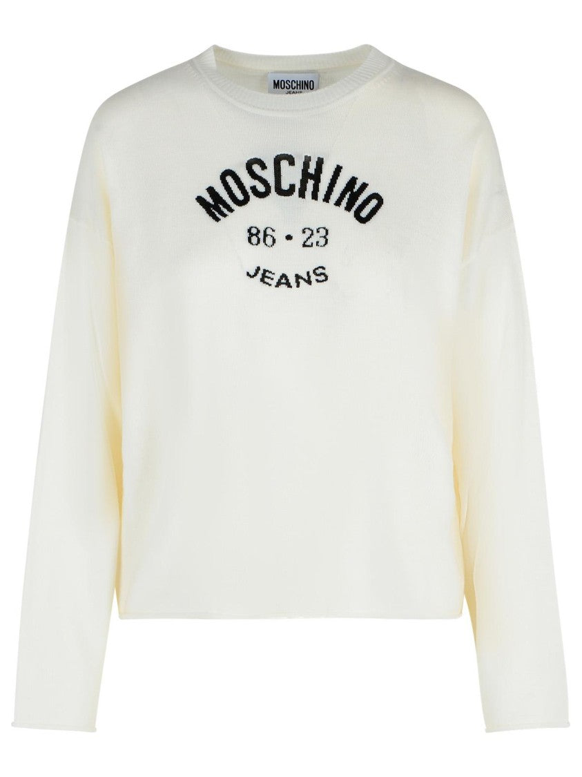 Moschino Jeans Ivory Virgin Wool Sweater