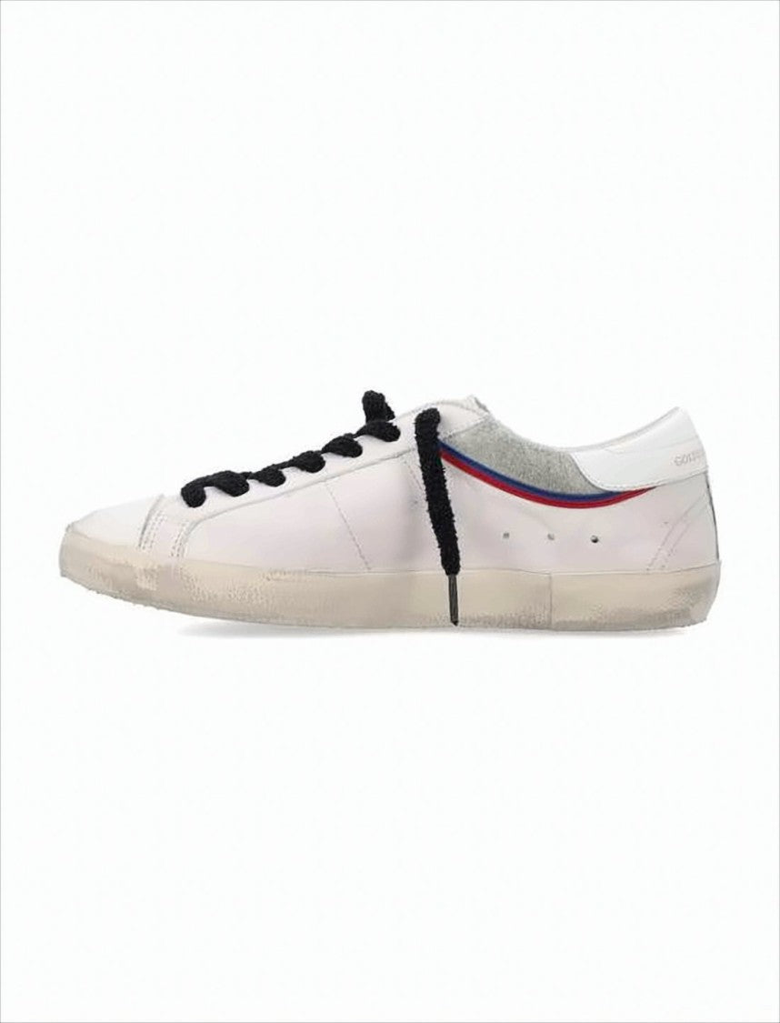 Golden Goose Distressed White Leather Low-Top Sneakers With Signature Star Detail