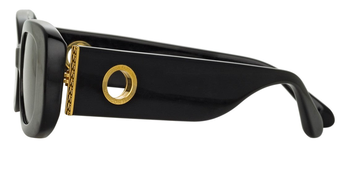 Linda Farrow Lfl Oversized Square Sunglasses With Gold Detail
