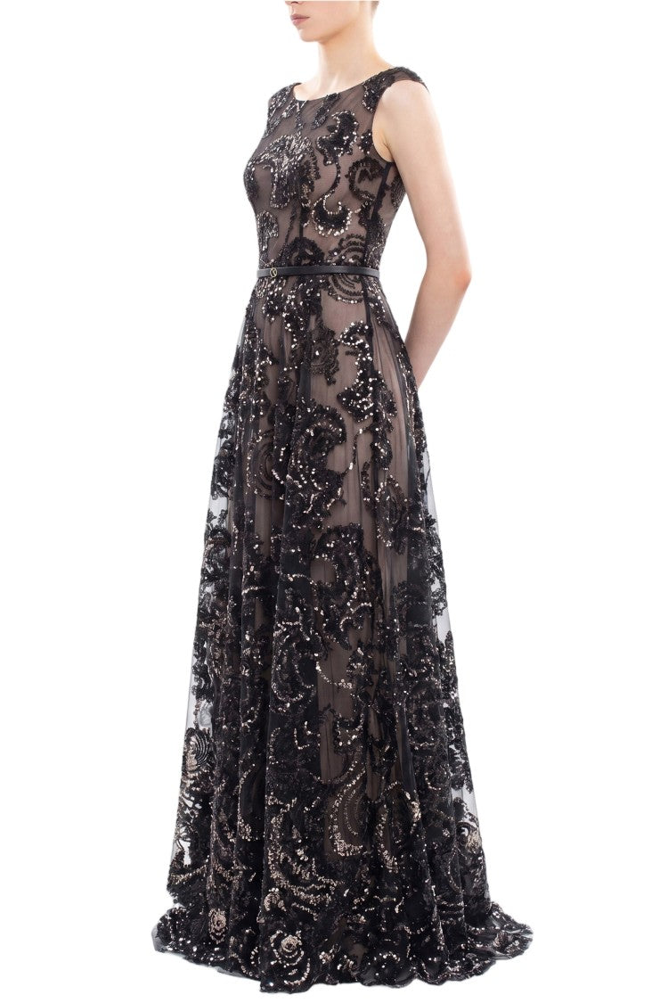 Saiid Kobeisy Embroidered Tulle Long Dress
