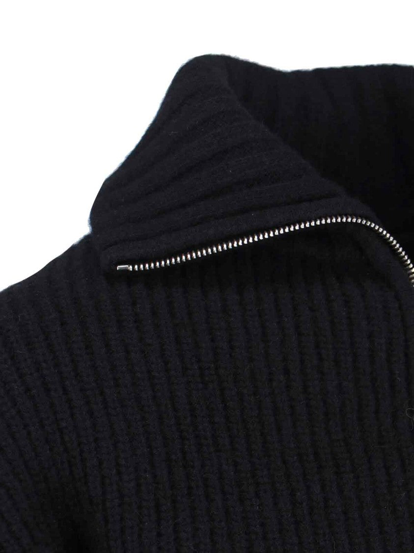 The Attico Cropped Sweater With Ribbed Knit Texture