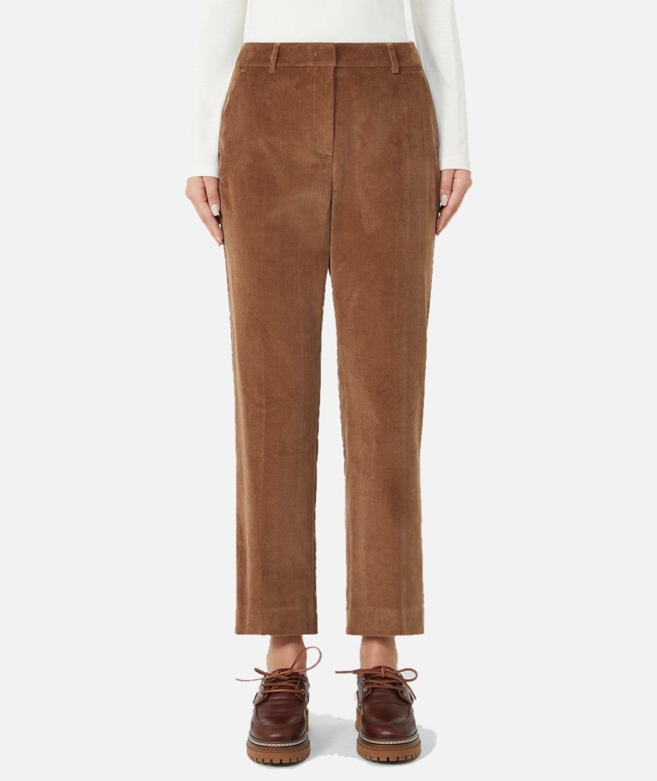 Weekend Ribbed Slim Fit Trousers With Structured Design