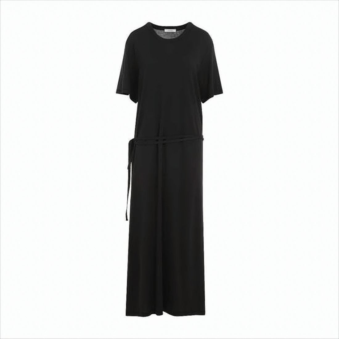 Lemaire Relaxed Fit Cotton Maxi Dress With Subtle Belt