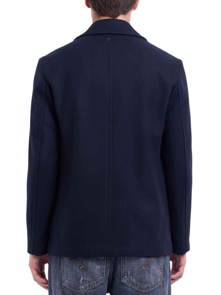 Dondup Double-Breasted Wool-Cashmere Jacket With Notched Lapel