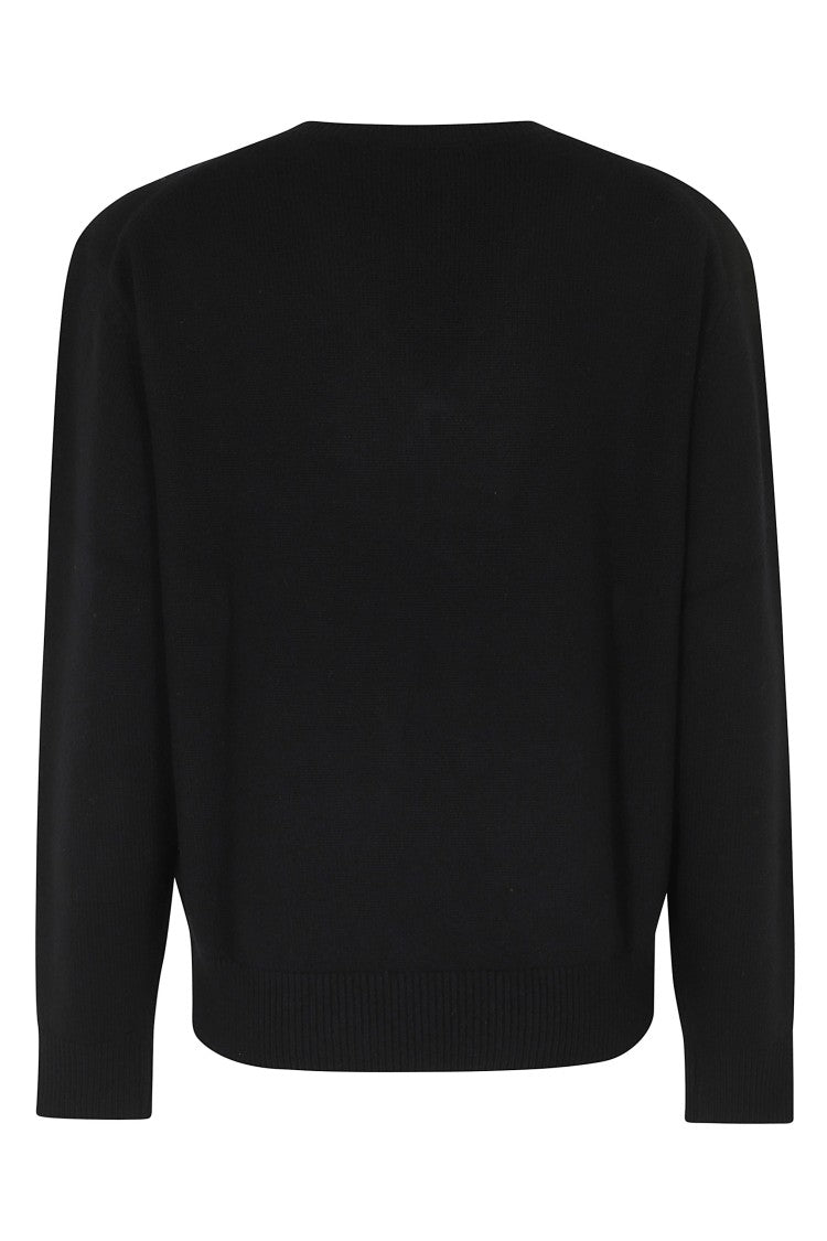 Dunst Black Classic V-Neck Wool-Cashmere Sweater