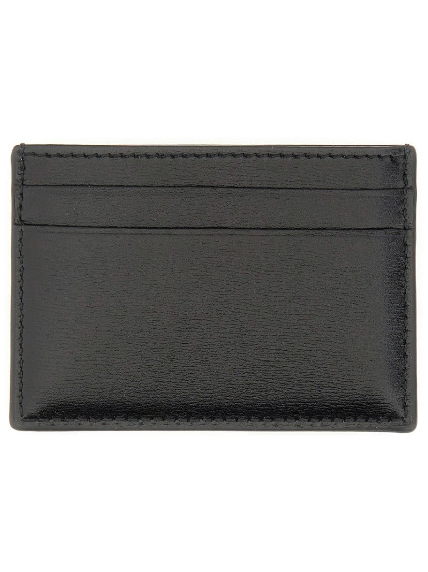 Alexander Mcqueen Calfskin Card Holder With Embossed Logo
