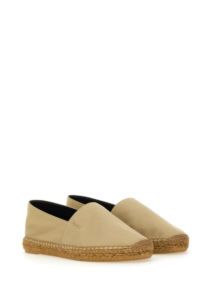 Saint Laurent Gabardine Slip-On Espadrilles With Jute-Wrapped Sole