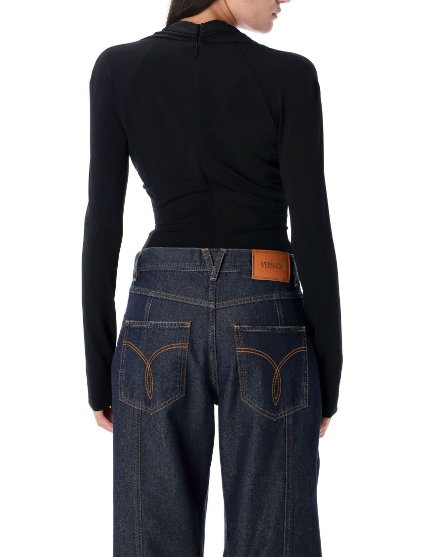 Versace Deep V Neck Pin Bodysuit