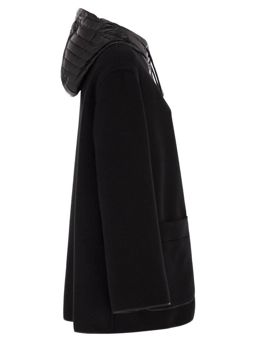 Fay Two-Material Wool And Cashmere Caban Coat