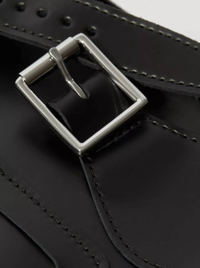 Dr. Martens Black 11`` Leather Buckle Satchel