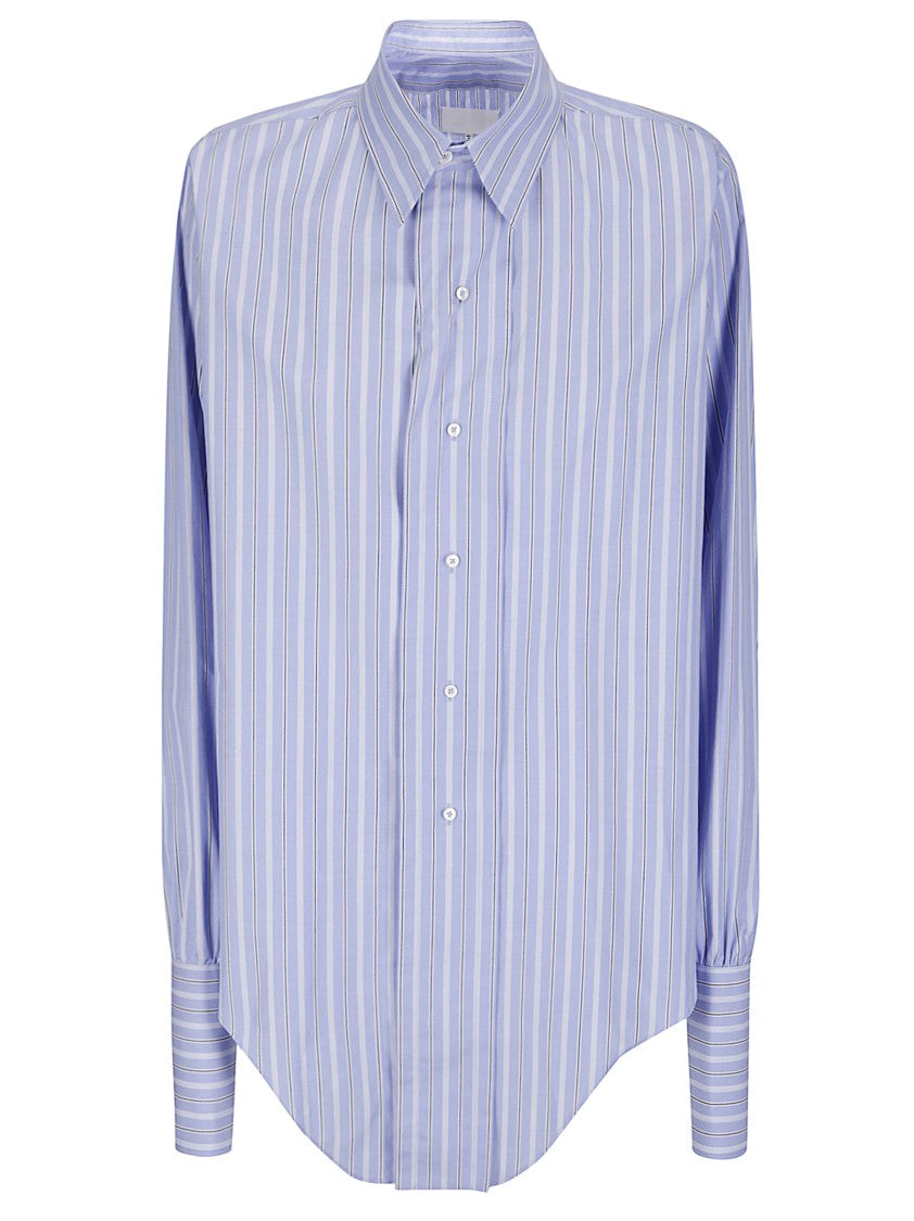 Maison Margiela Tailored White Cotton Long-Sleeved Shirt With Structured Collar