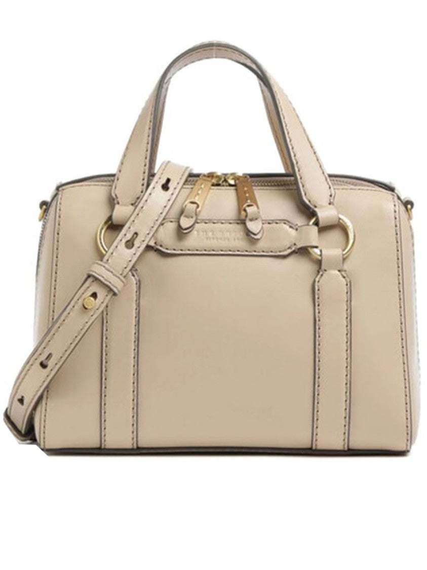 The Bridge Neutral Handbag W/Shoulder Structured Leather Handbag