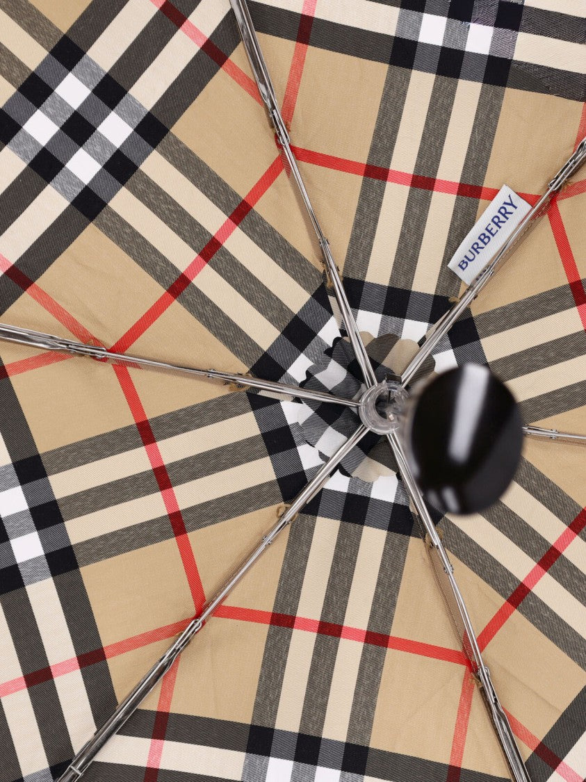 Burberry "Check" Umbrella In Beige Fabric