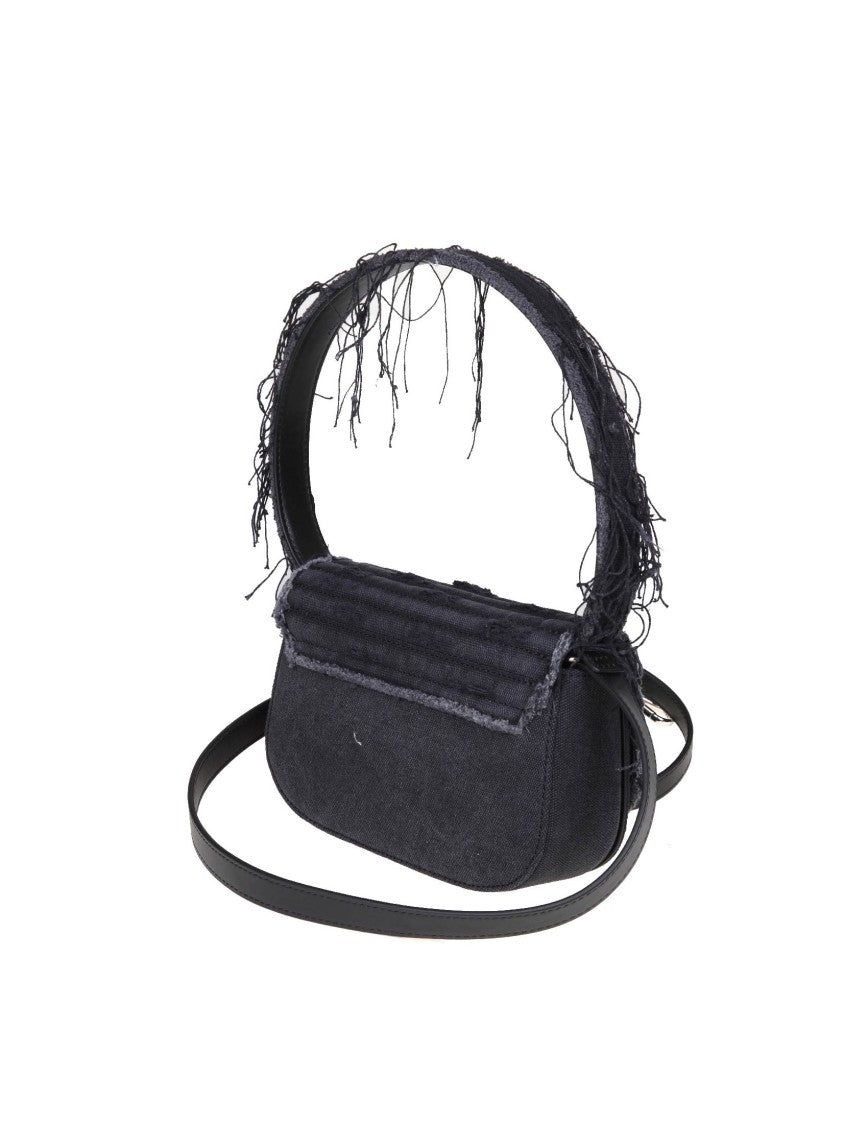 Diesel 1Dr Bag In Black Canvas With Applied Crystals