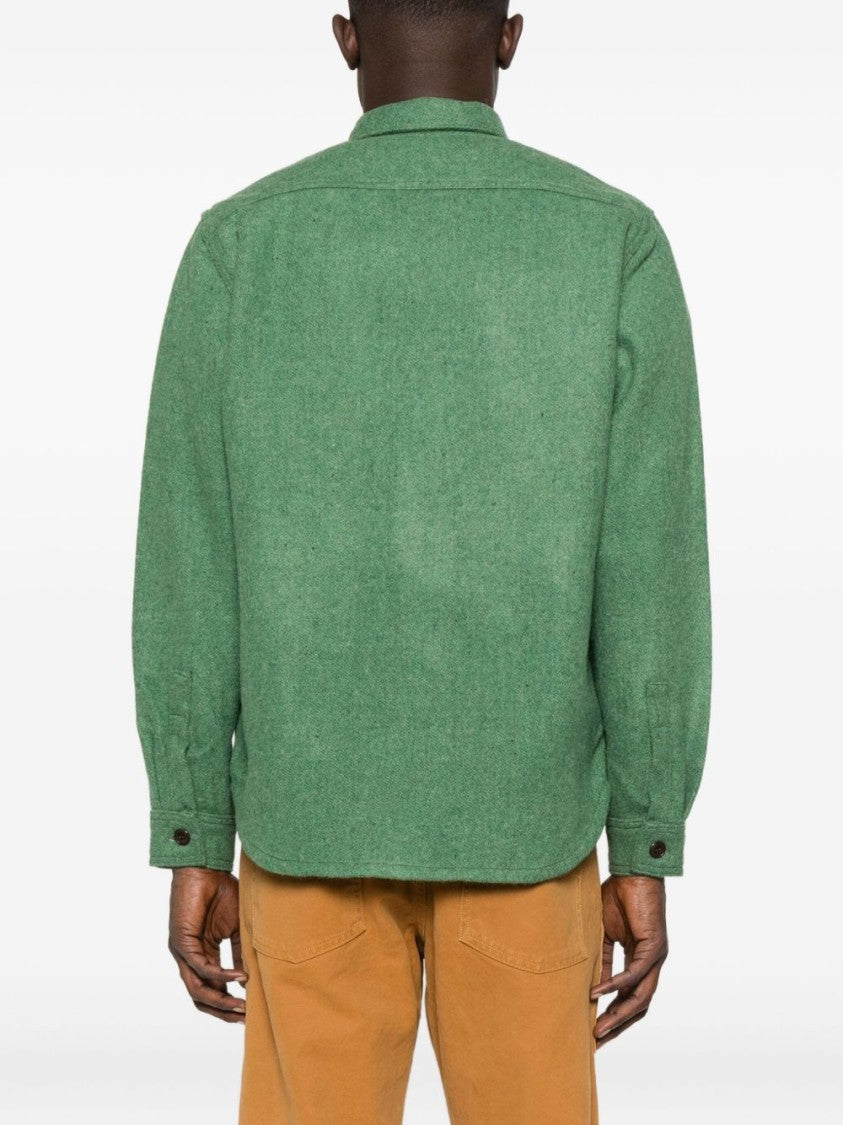 Chesapeake's Green Button-Up Shirt Jacket With Classic Collar