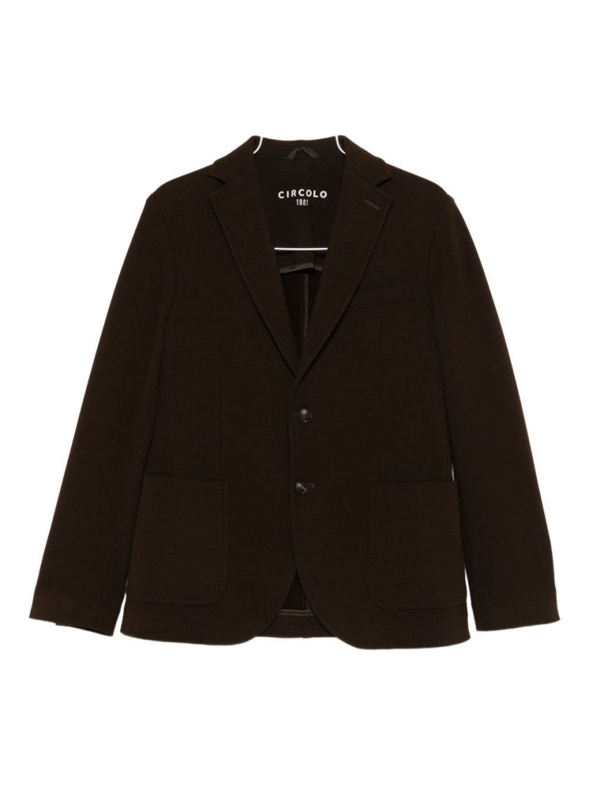 Circolo 1901 Tailored Brown Blazer With Two-Button Closure And Notch Lapels