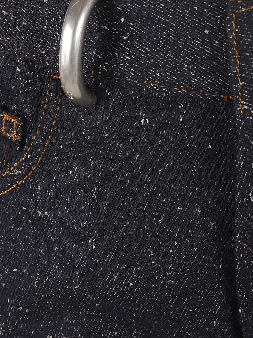 Burberry Straight-Leg Blue Trousers With Subtle Texture