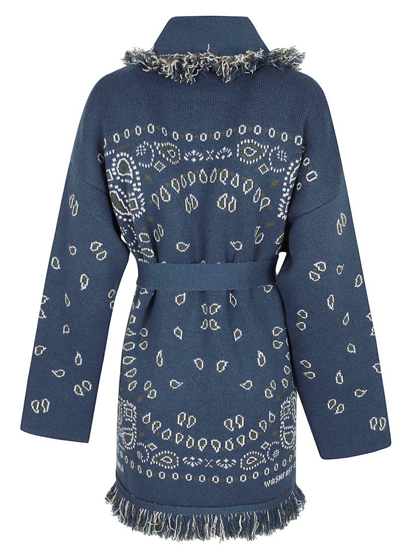 Alanui Bandana Jacquard Cashmere Cardigan