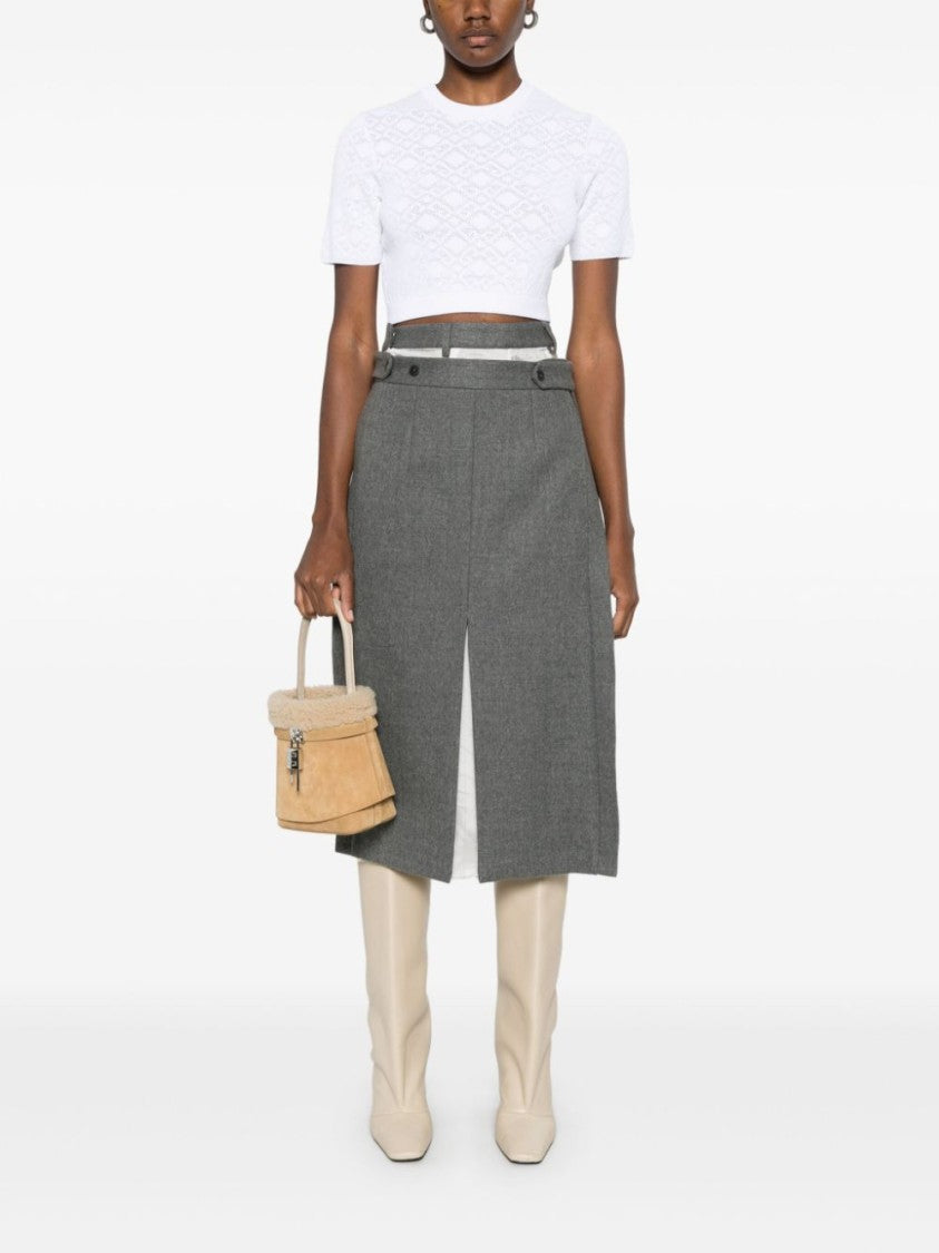 Givenchy Cropped Diamond-Pattern T-Shirt With Classic Crew Neck