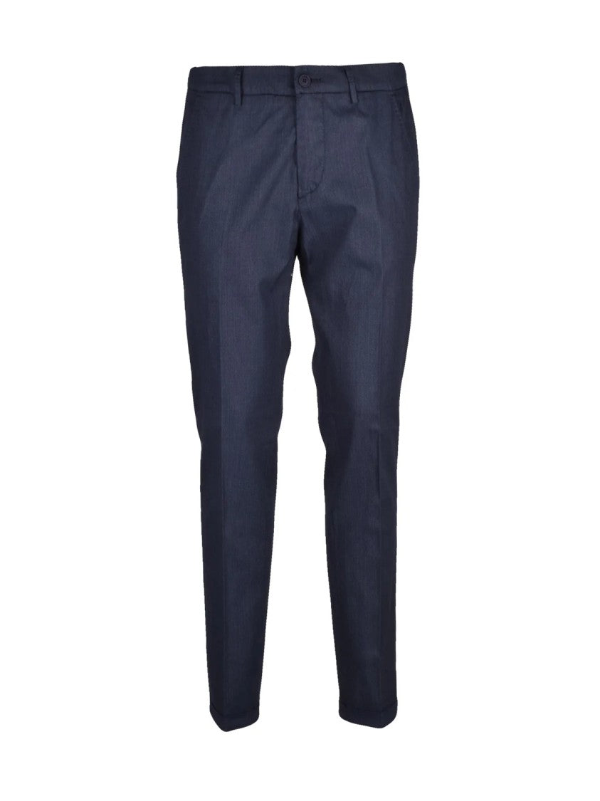 Luca Bertelli Slim Fit Trousers With Tapered Silhouette And Zip Closure