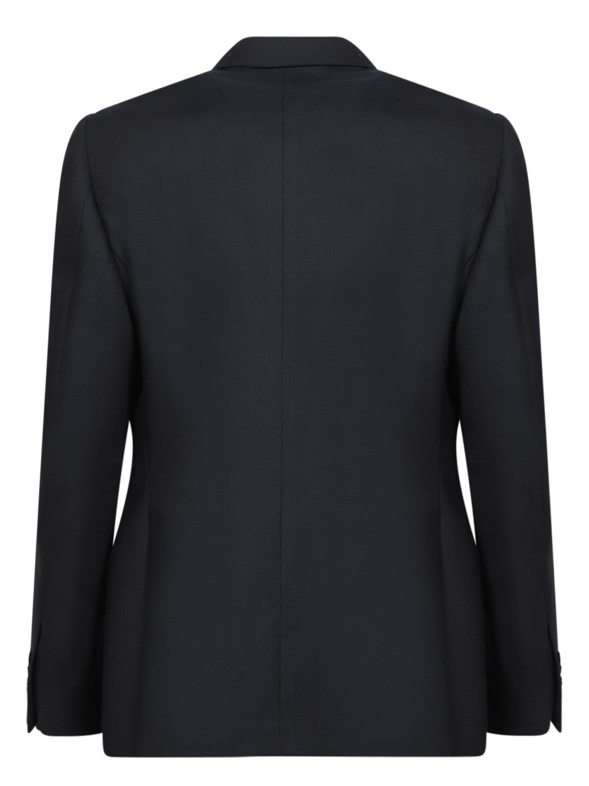Lardini Wool Blazer With Unique Lapel Pin Detail