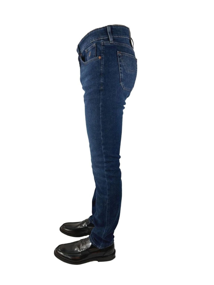 Jeckerson Dark Denim Jeans With Fitted Silhouette