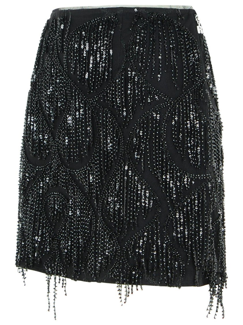 Rotate Tula' Black Polyester Miniskirt