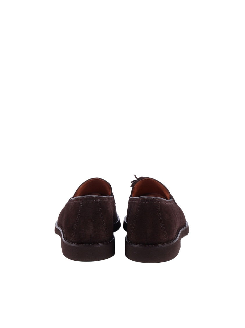 Doucal's Dark Brown Adler Tassel Loafers