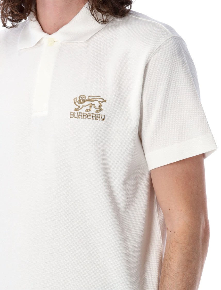 Burberry Textured White Polo Shirt