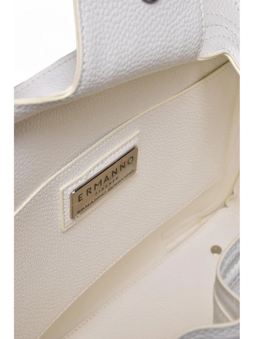Ermanno Firenze White Polyurethane Structured Tote Bag