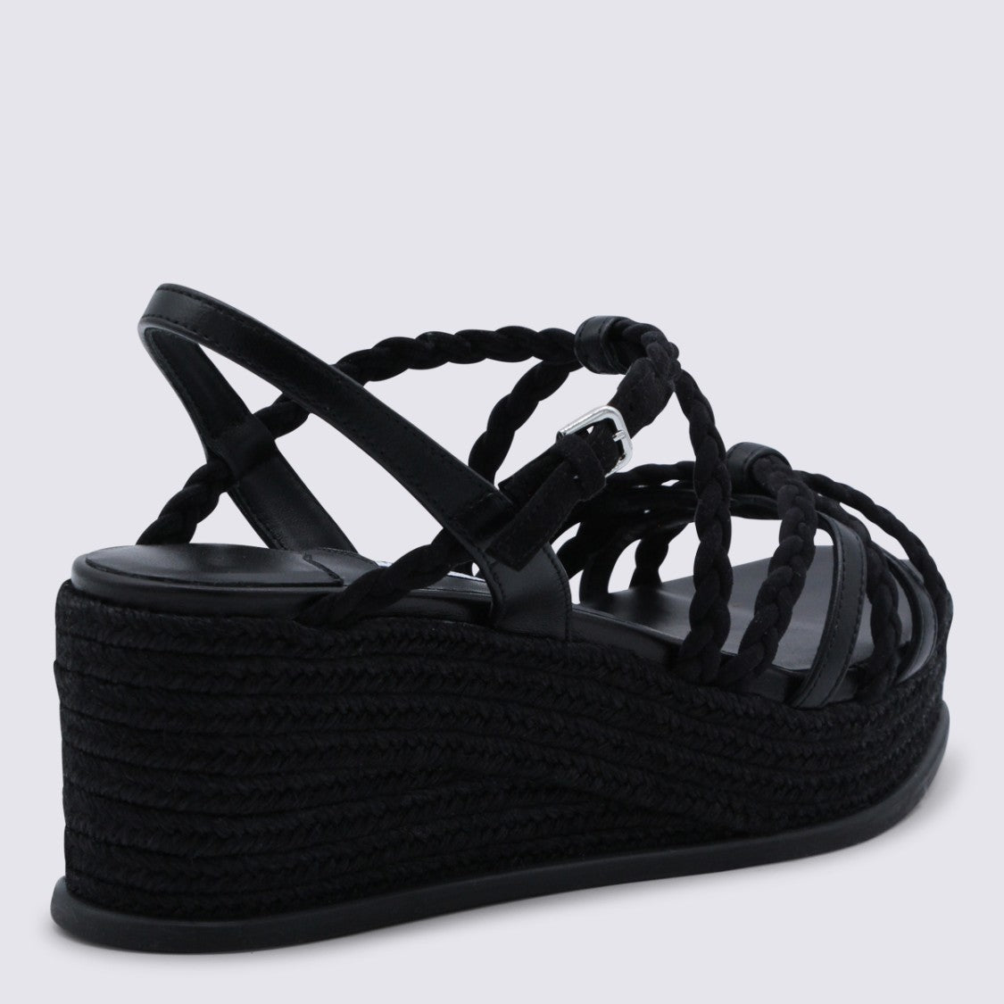 Jimmy Choo High Platform Black Espadrille Sandals