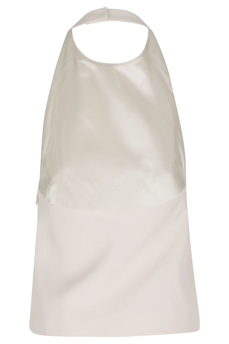 Loulou De Saison Cream Sami Backless Halter Viscose Tank Top