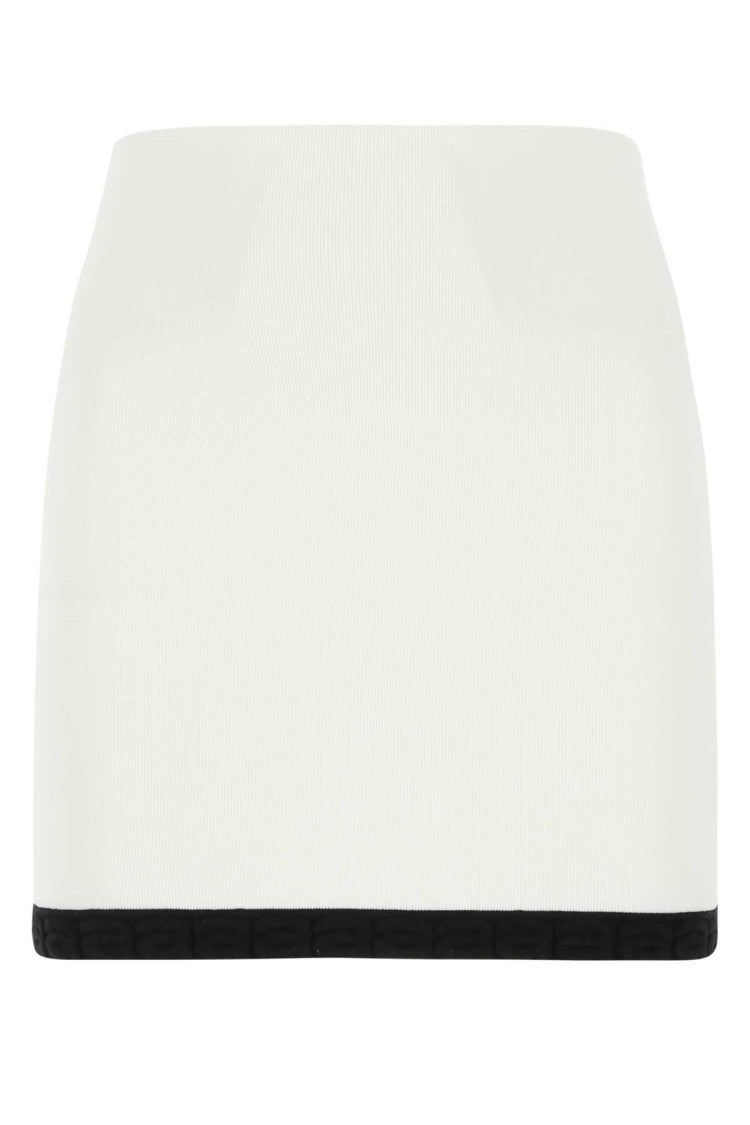 T By Alexander Wang White Stretch Viscose Blend Mini Skirt
