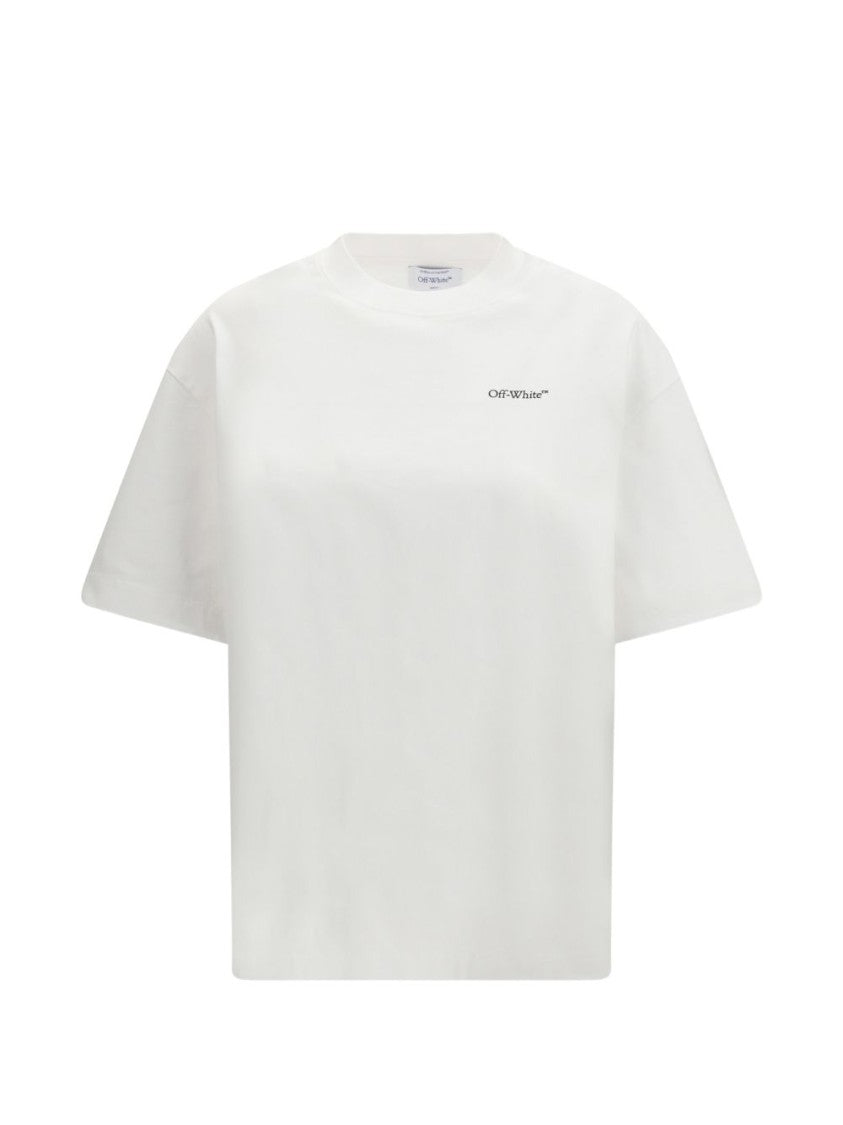 Off-White Boxy-Fit Minimalist T-Shirt With Graphic Print