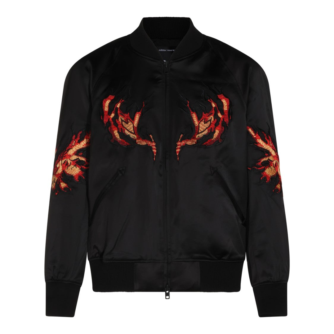 Y-3 Graphic Satin Casual Jacket With Embroidered Motifs