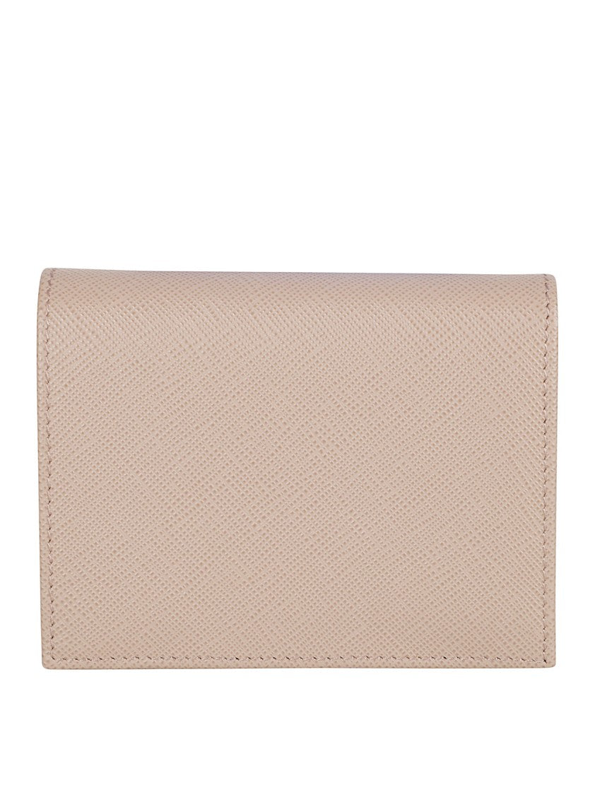 Prada Small Saffiano Wallet With Snap Button Closure
