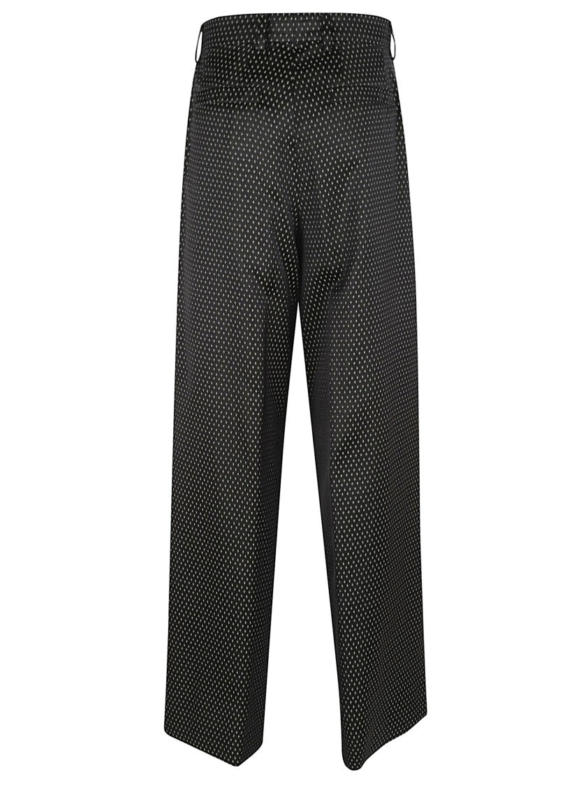 Dries Van Noten Cropped Wide-Leg Trousers With Dotted Pattern