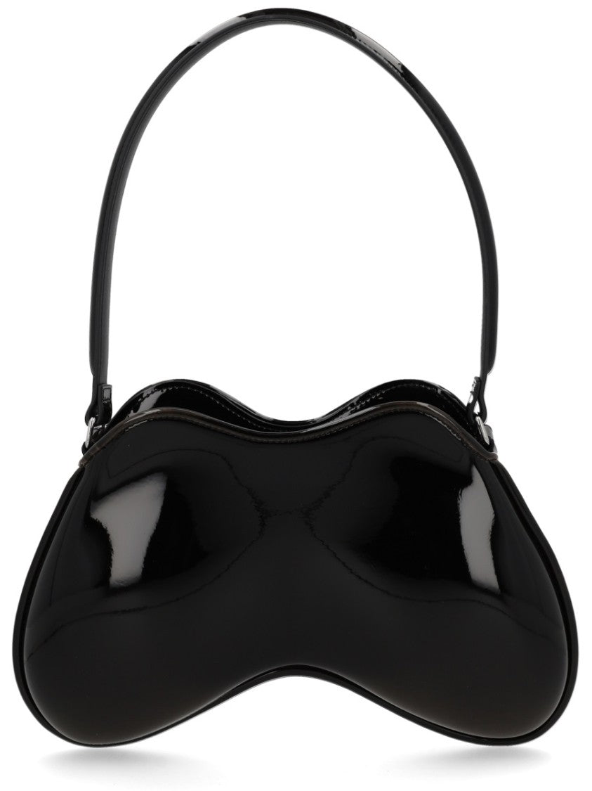 Diesel Black Sculptural Glossy Shoulder Bag