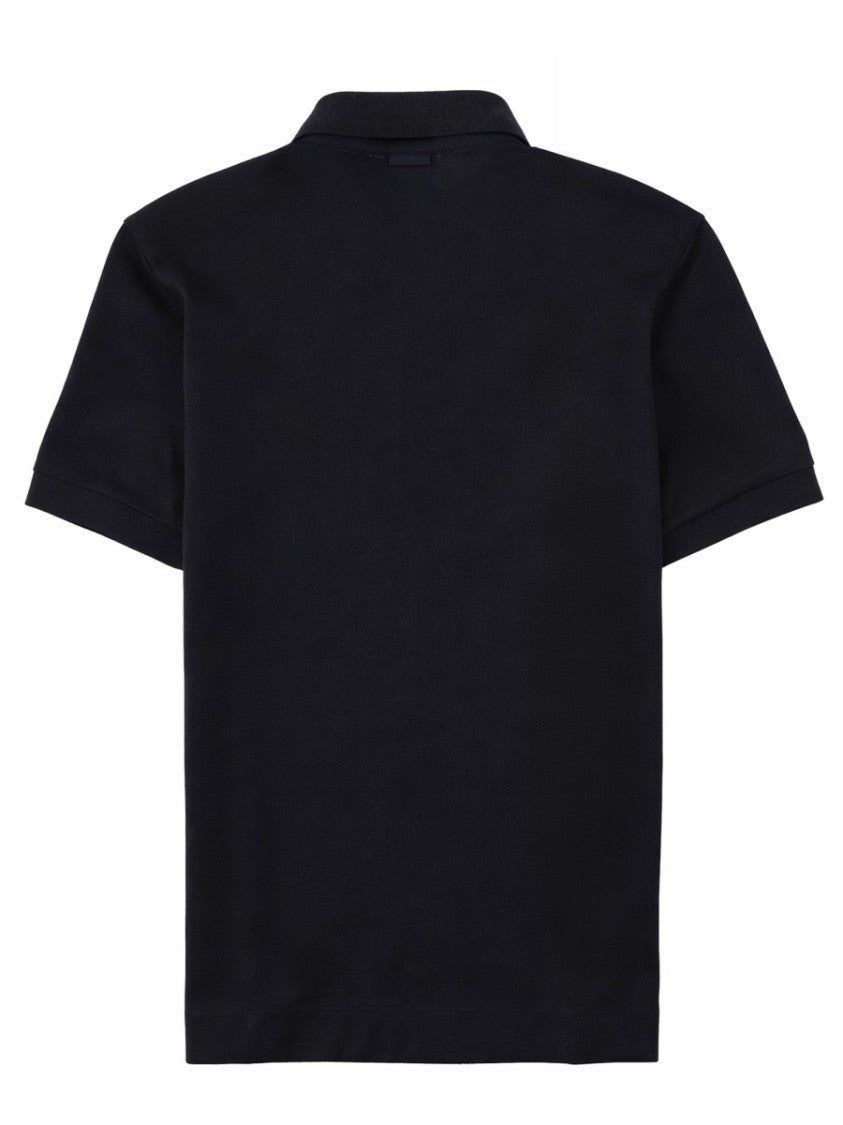 Zegna Cotton Mulberry Silk Blend Polo Shirt