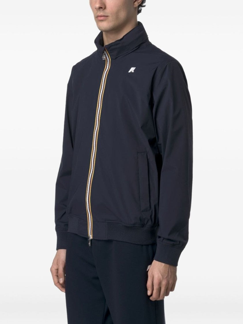 K-Way Amaury High Collar Striped Jacket