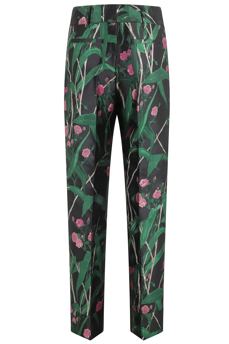 La Double J Hendrix Cropped Bamboo Jacquard Pants